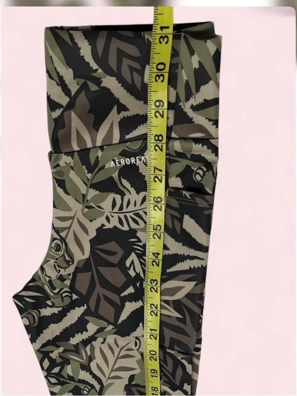 NWT Adidas Disney Black & Olive Tropical Print Leggings Girls S